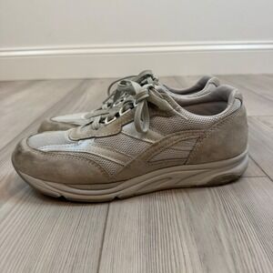 SAS Journey Walking Shoes Gray Silver Mesh Leather Lace Up Sneaker Women's 9.5